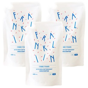 FRANKLIIN 유아용 주방세제 리필, 3개, 450ml