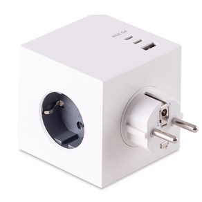플라이토 블록 PD 20W 고용량 멀티탭 3구 C타입 2포트 + USB 1포트 플러그형 세트, 화이트, 1세트