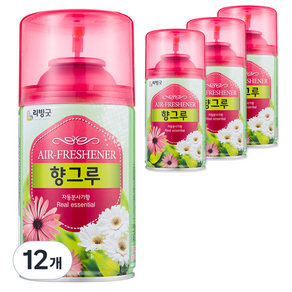 리빙굿 향그루 실내용 방향제 자동분사기 애플향 본품, 280ml, 12개