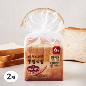 델리팜 더 부드러운 통밀식빵 6입, 380g, 2개