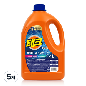 테크 딥클린 엑스퍼트 액상세제 본품, 4L, 5개