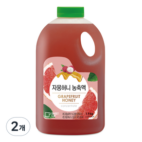 스위트컵 자몽허니 농축액, 1.9L, 2개