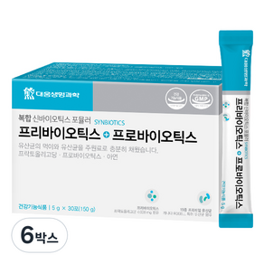 대웅생명과학 프리바이오틱스+프로바이오틱스 유산균, 150g, 6개