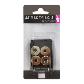 초강력ND자석 링 15mm x 5T 4입, No12, 1개