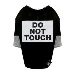 퍼피엔젤 DO NOT TOUCH 반려견 티셔츠 TS505, 블랙, 1개