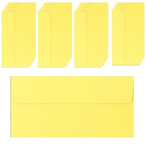 투영디자인 컬러 가로봉투, Yellow, 20개입