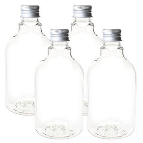 병도매닷컴 DN350 투명 음료용기 알루미늄 실버캡, 350ml, 4개