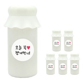 도나앤데코 사랑스러운뚜껑 보틀 6p + 오늘꼭챙겨먹기 스티커 6p, 화이트, 200ml, 1개