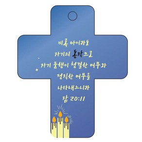 조이랜드 성경말씀 차량용걸이 coss 3 잠20장11절, 파랑, 20개