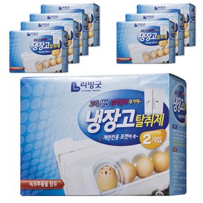 리빙굿 계란형 냉장고 탈취제 본품 2p, 100g, 8개