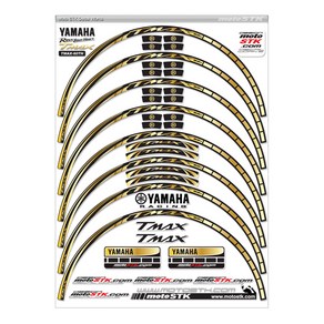 모토스티커 야마하티맥스 휠스티커 티맥스 60주년골드, 1세트