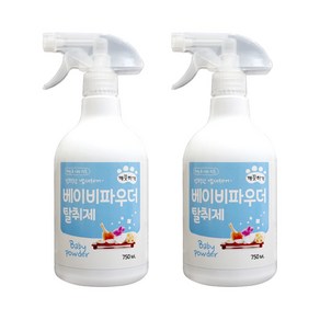 깨끗하개 탈취제 베이비파우더향, 750ml, 2개