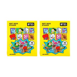 BT21 엠보플레이크 스티커, 코믹팝, 2개