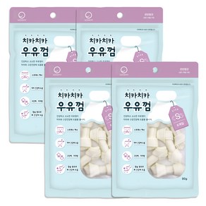 굿데이 치카치카 강아지껌 S, 우유맛, 90g, 4개