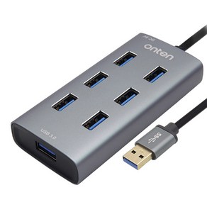 컴스 무전원 USB 3.0 7포트 허브 FW698, 그레이, 1개