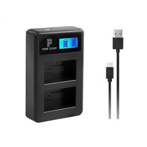 퓨어클리어 고프로 ASBBA-001 LCD 듀얼 USB 호환충전기, 1개