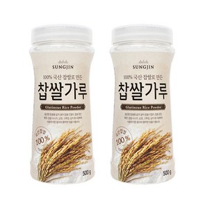 성진 찹쌀 가루 용기형, 500g, 2개