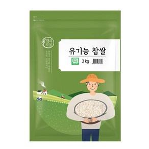 광복곡물 유기농 찹쌀, 3kg, 1개