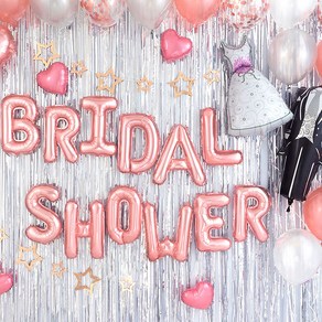 파티팡 BRIDAL SHOWER 브라이덜샤워 홈파티세트, 심플리 로즈골드, 1세트