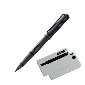 LAMY 사파리 만년필 + 잉크카트리지 2p, F, 매트블랙(만년필)