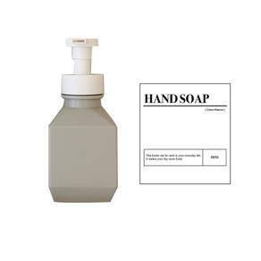 소분 용기 폴리 거품용기 280ml + 방수 라벨스티커, 1세트, 그레이