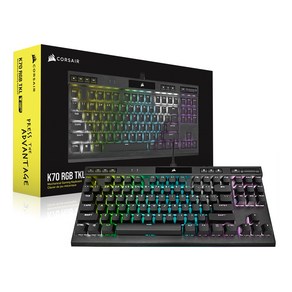 커세어 K70 RGB TKL 챔피언 시리즈 기계식 유선 텐키리스 키보드, RGP0071, 저소음 적축