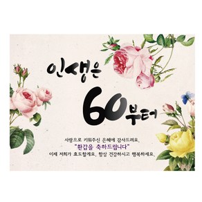 인생은 60부터 환갑 현수막, 혼합색상