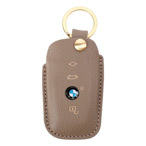 바슬리 BMW 스마트키 1세대 크리스페 가죽 키케이스, 에토프(키케이스), 금(키링, BM014