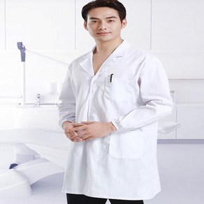 HEALING CARE 실험 의사 약사 가운 09 긴팔 엘라스틱 커프스 6535 면