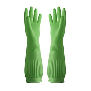주앙오브제 클린 고무장갑 M 120g, 03 38 긴 여분의 녹색, 1세트, 중(M)