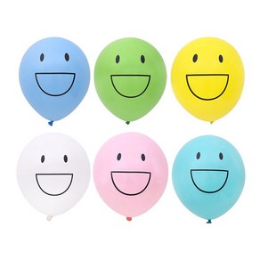 조이파티 함박웃음 스마일 풍선 30cm 6종 x 5p 세트, 화이트, 파스텔블루, 파스텔그린, 파스텔옐로우, 파스텔핑크, 파스텔민트, 1세트