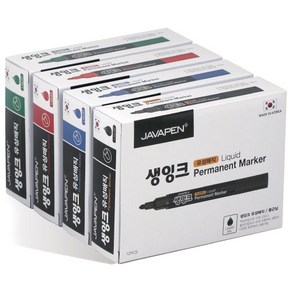 자바펜 생잉크 유성 매직 4종 x 12p 세트