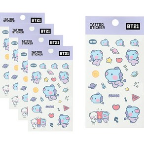 BT21 미니니 타투 스티커, 5개, 망