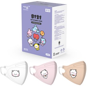 어린숨엣지 라인프렌즈 BT21 아트심볼 새부리형 컬러마스크 소형 RJ 미니니 3종 x 10p 세트