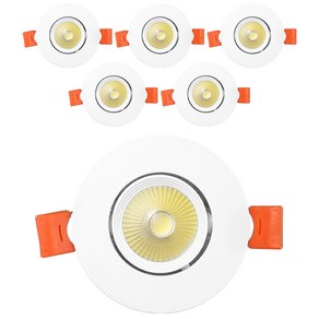 시그마LED COB 다운라이트 5W 각도조절 DC타입 안정기 일체형 매입등, 주광색(화이트), 6개