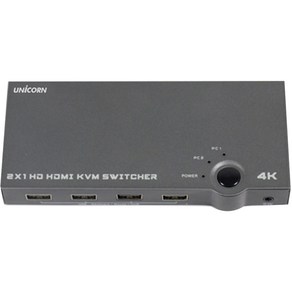 유니콘 멀티 HDMI 2:1 KVM 스위치, KVM-300HM, 1개