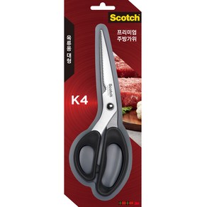 쓰리엠 스카치 스텐레스 프리미엄 주방가위 K4 육류용, Black, 1개