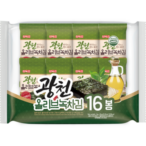 삼육김 광천 올리브 녹차 도시락김 16p, 64g, 1개