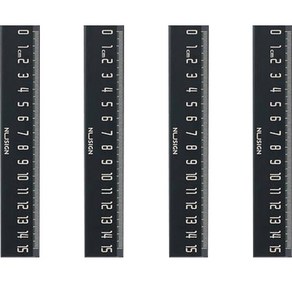 누사인 ABS 눈금 자 15cm, 블랙, 4개