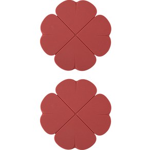 아리코 네잎클로버 실리콘 냄비받침, 레드, 2개