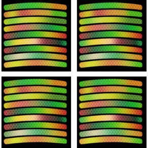 오토크루 타이어 홀로그램 야광 스티커 AC-D02, 그린홀로그램, 4개