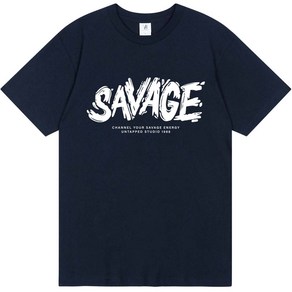 언탭트 빅사이즈 SAVAGE 18수 반팔 티셔츠