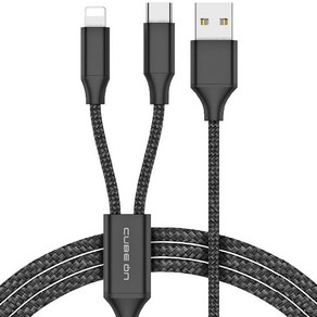 큐브온 USB A 2in1 C타입 8핀 멀티 고속충전 케이블 고급포장