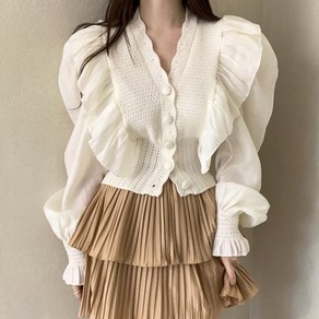 비비에모 볼륨업 프릴 유니크 블라우스 04724