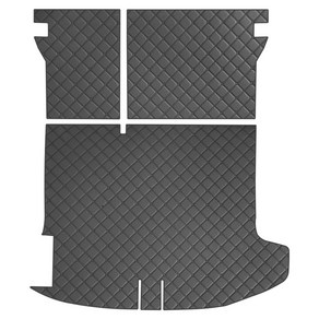 아이빌 차량용 4D 퀼팅 트렁크매트 + 2열 등받이 2p 일체형 풀세트, 쉐보레 트랙스 크로스오버, 블랙 + 블랙스티치