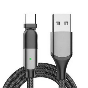 아이논 180도 회전형 USB Type C 케이블 IN-RTUC101, 1.2m, 블랙, 1개