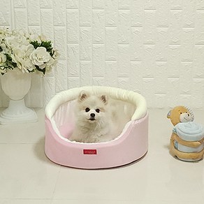 반려동물 두기펫 레브 극세사 원형 콜로세움형 하우스 + 방석 세트, 핑크, 1세트