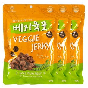 케이헬스케어 강아지 쫄깃한 베지육포 간식, 완두콩, 90g, 3개