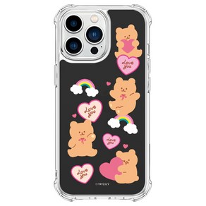트라이코지 러브 베어 패턴 방탄 젤하드 휴대폰 케이스