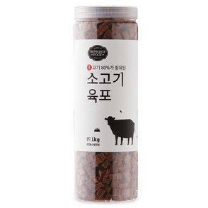 원더푸드 강아지 대용량 고기가득 담은 져키 육포, 소고기, 1kg, 1개